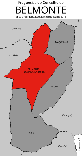 Localização no município de Belmonte