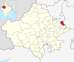 Location of Deeg district in Rajasthan