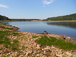 Talsperre bei Niedrigwasser