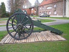 Un affût de canon de la Première Guerre mondiale.