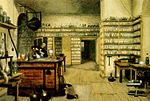 Michael Faraday (1791–1867), mõjuka inglise füüsiku ja keemiku laboratoorium.