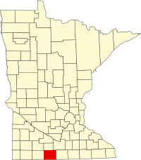 Locatie van Martin County in Minnesota