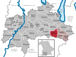 Läget för Obersöchering i Landkreis Weilheim-Schongau