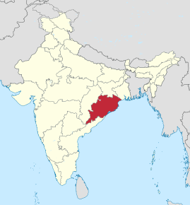 Kart over Odisha ଓଡ଼ିଶା