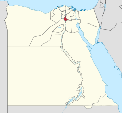 Qalyubia Governorate on the map of Egypt