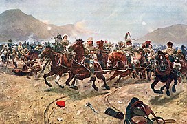 La artillería británica Royal Horse se retira en la batalla de Maiwand