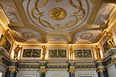 Interior of Syon House, London with Ionic columns and gilded statues, 1767–1775, by Robert Adam