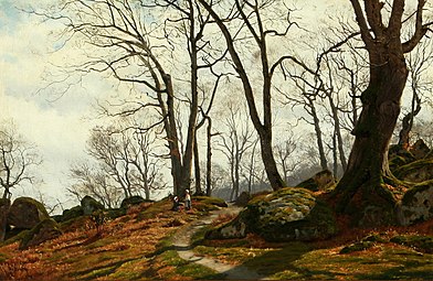 Two Young Girls in the Autumn Woods.