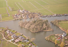 Fort bij Hinderdam vanuit de lucht gezien