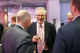 Charles Goodhart at the Financial Times Economists' Christmas Drinks Reception, London. (2015).jpg