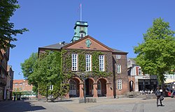 The rådhus (city hall), where the municipal council convenes.