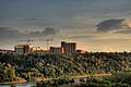 Construction cranes over the north campus of the University of Alberta