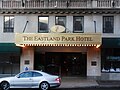 The hotel entrance when it operated as the Eastland Park Hotel, in November 2010