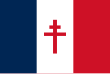 Flag of Free France, defaced with a red Cross of Lorraine