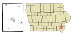 Location of New London, Iowa