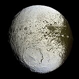 Crater Engelier on Saturn's moon Iapetus