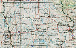 Topografische Koartn vo Iowa
