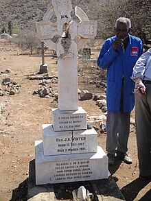 Photo of the grave of the Reverend J.A. Winter