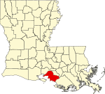 State map highlighting St. Mary Parish