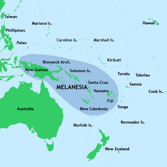 Localización da Melanesia.