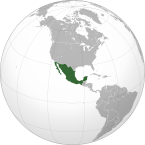 Kart over De forente meksikanske stater
