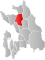 Nannestad markert med rødt på fylkeskartet