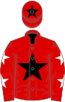 Red, black star, red sleeves, white stars, red cap, black star