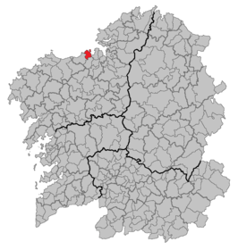 Kaart van A Coruña