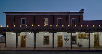 The Plaza Indian Trading Post, a shop on the central square, photographed during the Christmas holiday season, in the historic Old Town neighborhood of Albuquerque, the largest city in New Mexico.jpg