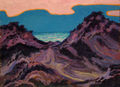 Wenzel Hablik Sylt Sonnenuntergang Dünen, 1912, Museumsberg Flensburg