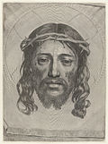 Sudarium of Saint Veronica by Claude Mellan (1649)