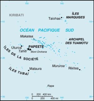 Mapa de la Polinesia Francesa