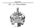 Wappen der Grafen von Gersdorff mit Zierde nach dem Wappenbuch J. A. Tyroffs