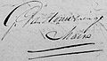 Handtekening Gerardus van Houweninge (1762-1850)