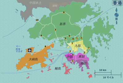 香港の地図