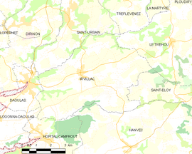 Mapa obce Irvillac