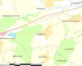 Mapa obce Heimsbrunn