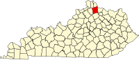 Locatie van Pendleton County in Kentucky