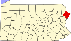 Karte von Pike County innerhalb von Pennsylvania