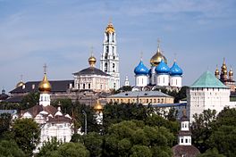 Die Drie-eenheid-klooster van Sint Sergei in Sergejef Posad naby Moskou.