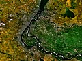 Pogled na reko in Volgograd iz vesolja.