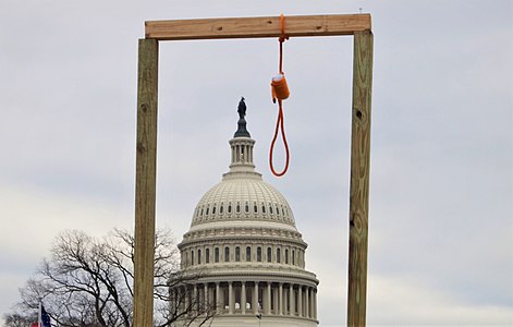 Mock gallows at the US Capitol January 6