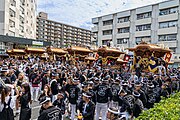 JR西日本 阪和線 津久野駅周辺で行われた津久野地車連合によるだんじり祭