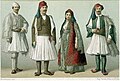 A group of upper-class Albanians in typical dress (circa 1850–1900).