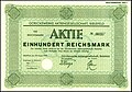 Aktie über 100 RM der Görickewerke AG vom 30. August 1929