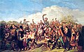 Origen de la fiesta de la independencia de Brasil. Pintura de François-René Moreau de Pedro I de Brasil y IV de Portugal que proclamó la independencia de Brasil en 1822 y se convirtió en su primer emperador.