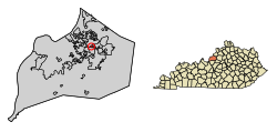 Location of Bellemeade in Jefferson County, Kentucky