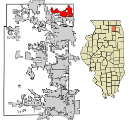 Location of Carpentersville in Kane County, Illinois.