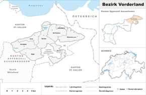 Karte von Bezirk Vorderland