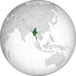 Location of Myanmar